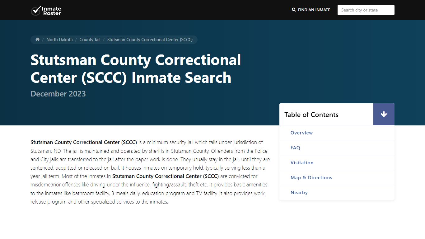 Inmate Search | Stutsman County Correctional Center (SCCC)